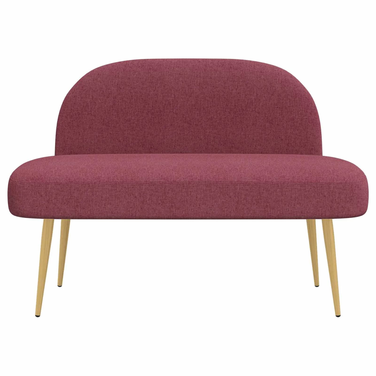 Oblazinjena klop z naslonom vinsko rdeča 110 x 60 x 76 cm - slika 3