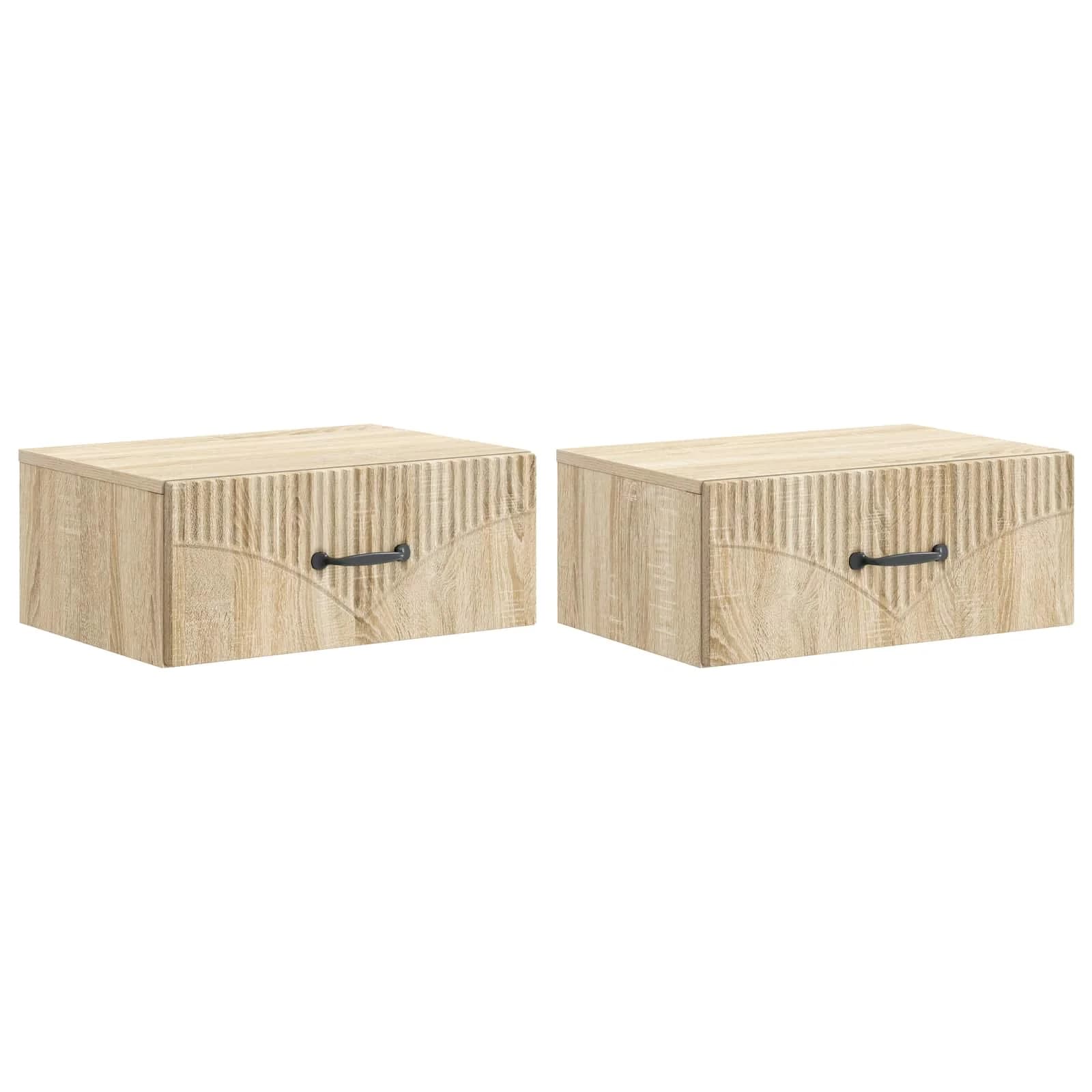 Stenski nočni omarici 2 kos Sonoma hrast 49 x 34,5 x 20 cm - slika 2