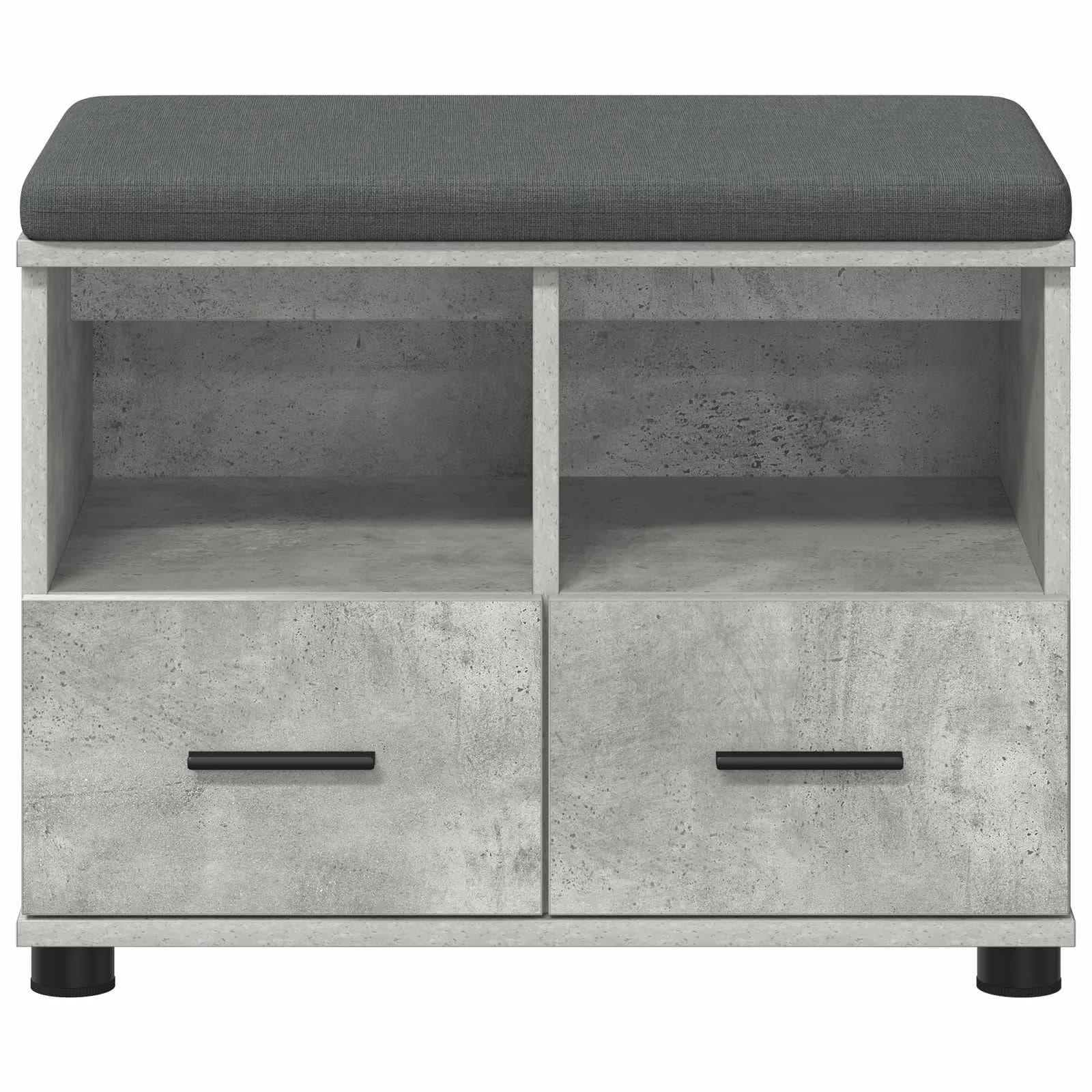Haldna klop Beton Siva 60 x 38 x 46 cm Oblikovan Les in Tkanina - slika 6