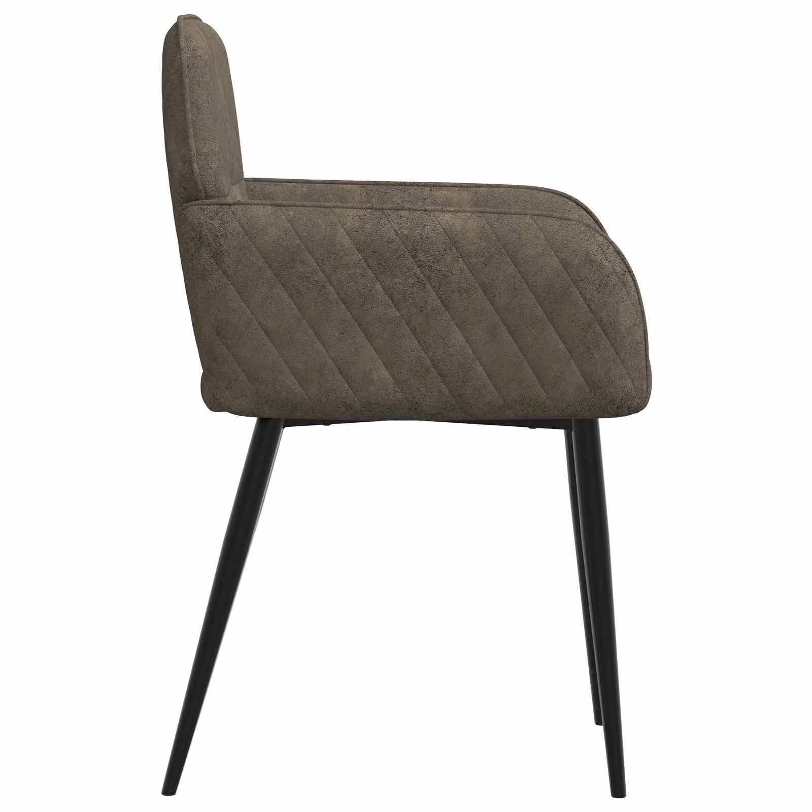 Jedilni stoli 2 kos Umetno nubuk usnje Temno siva 59x56,5x85cm - slika 4
