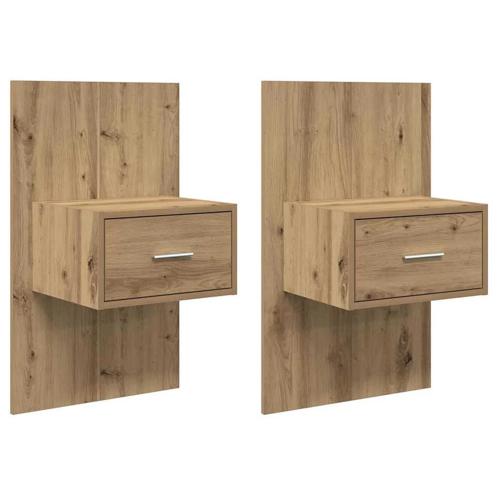 Nočna omarica 2 kos Umetni hrast 50 x 32,5 x 80 cm - slika 2
