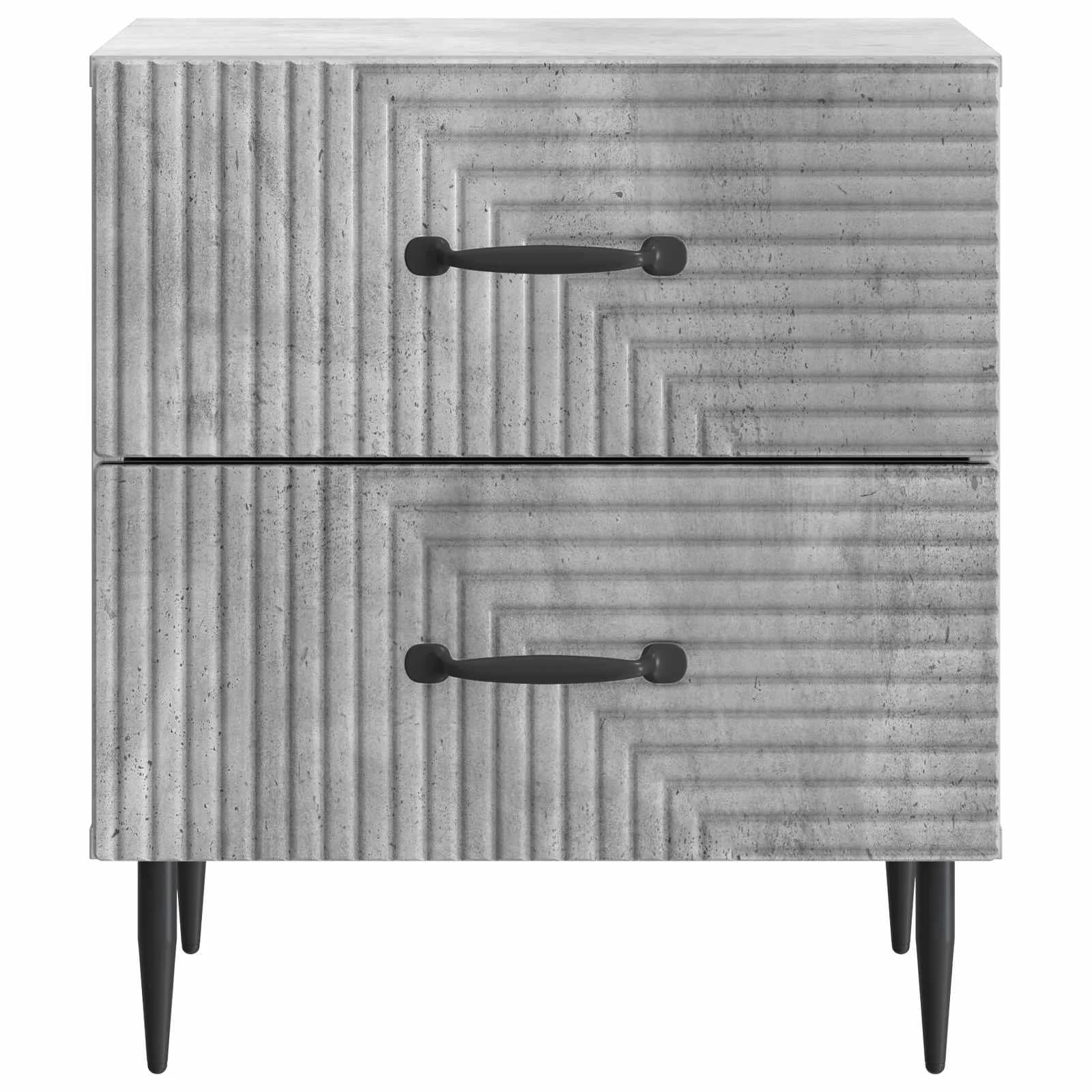 Nočna omarica 2 kos Betonsko siva 43 x 34,5 x 47,5 cm - slika 7