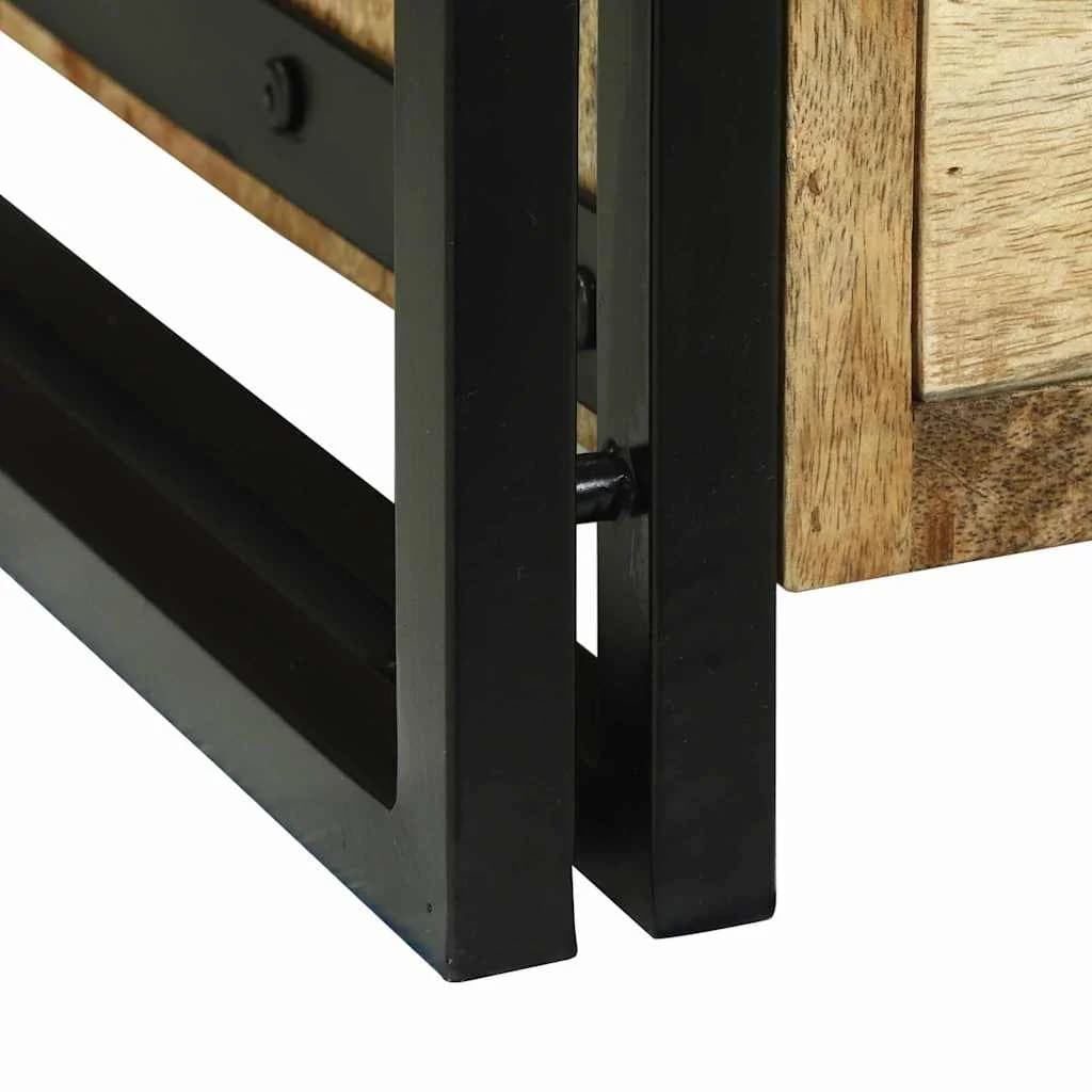 Klubska miza s predalom Rjava 90 x 50 x 38 cm Masiven les manga - slika 9