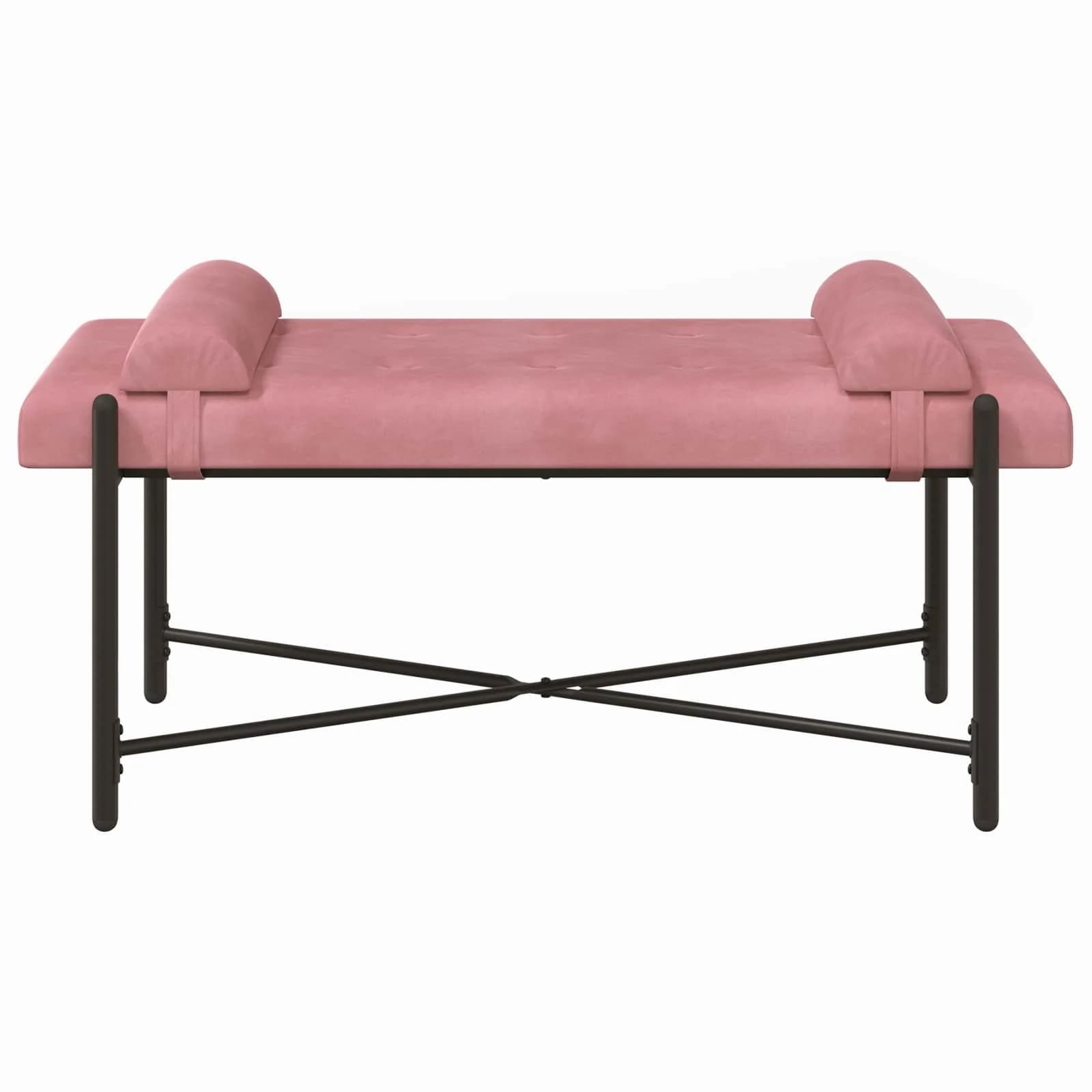 Klubska klop z gumbi in vzglavniki Roza 110 x 40 x 46 cm Žamet - slika 6