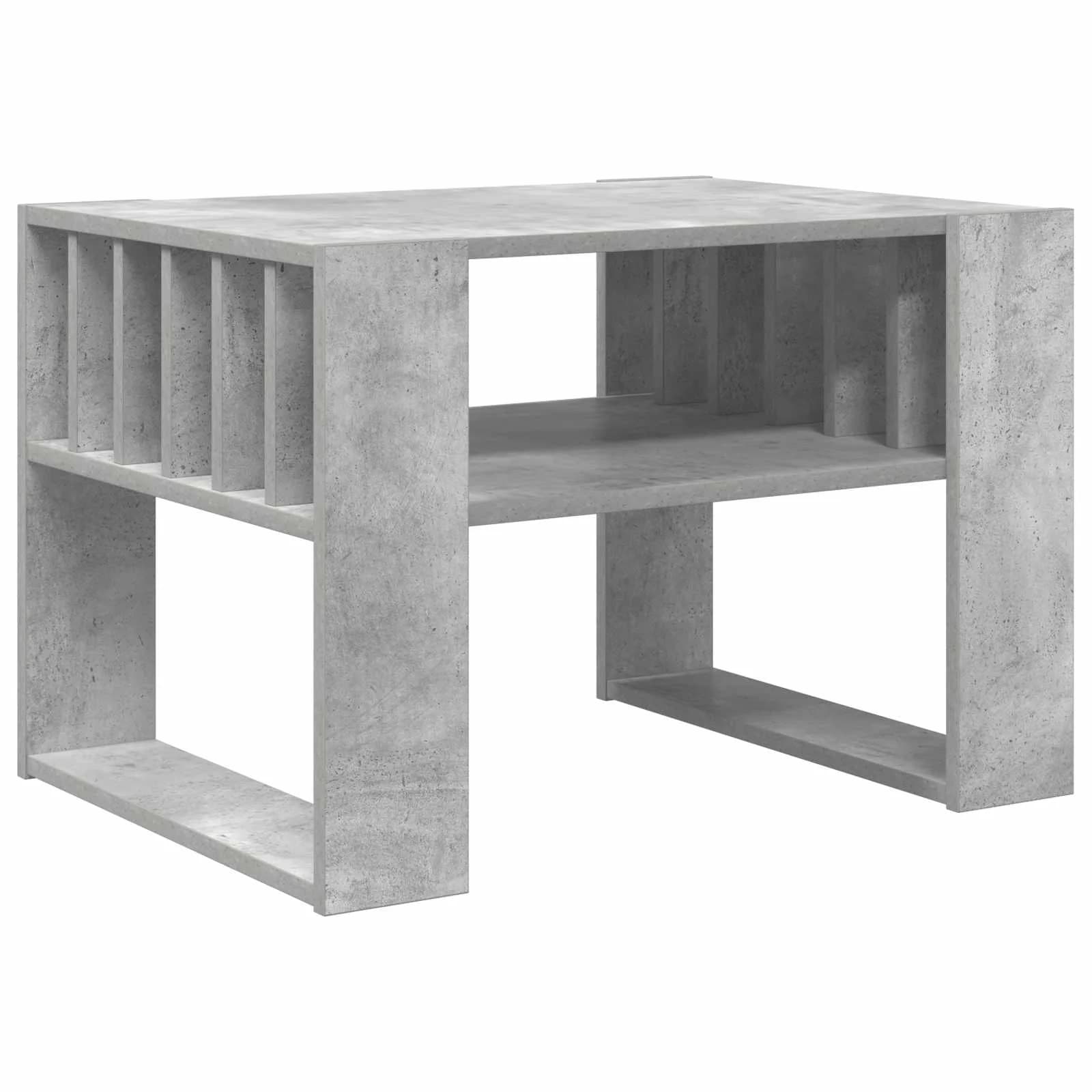 Klubska miza Betonsko siva 66 x 49,5 x 45 cm Inženirski les - slika 2