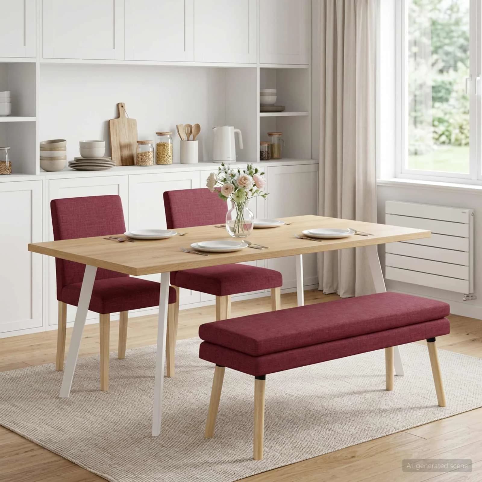Dvojna klop Vinorodna rdeča 110 x 40 x 47 cm Blago - slika 4