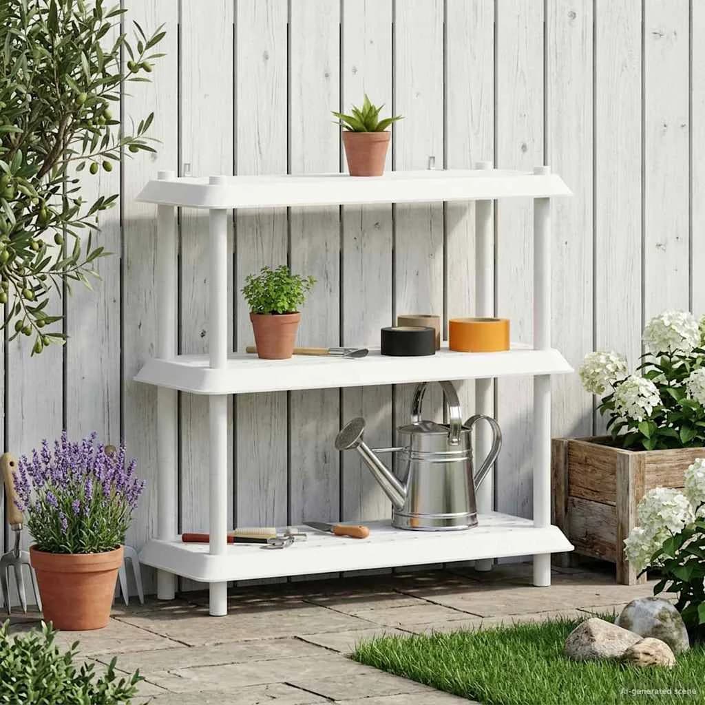 Polična enota 3 nivojev 100 x 40 x 96 cm PP Bela - slika 4