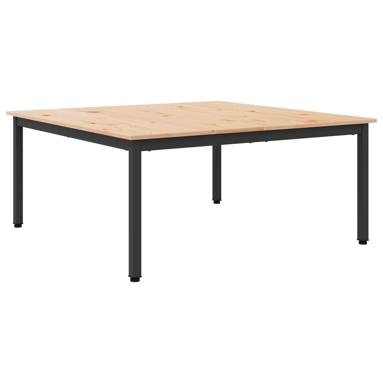 Klubska miza Naravna 100 x 100 x 45 cm Masivno borovo les - slika 2