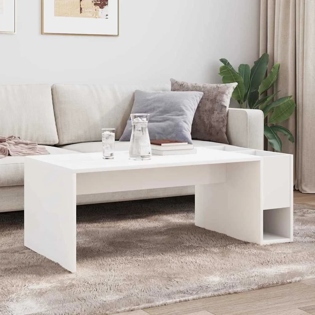 Klubska miza Bela 101,5 x 50 x 37 cm Inženirski les - slika 4