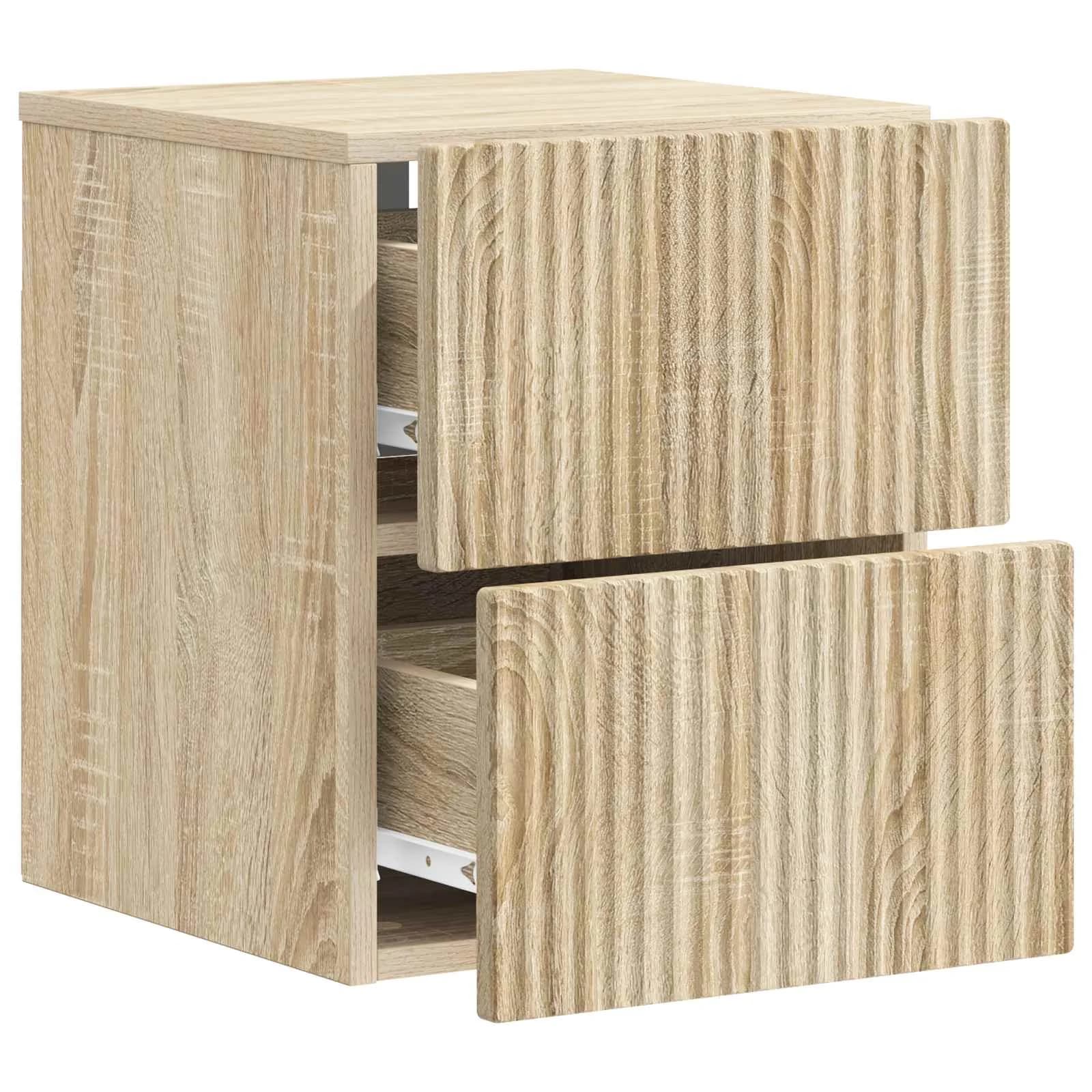 Stenski nočni omarici 2 kos Sonoma hrast 33 x 34,5 x 40 cm - slika 6