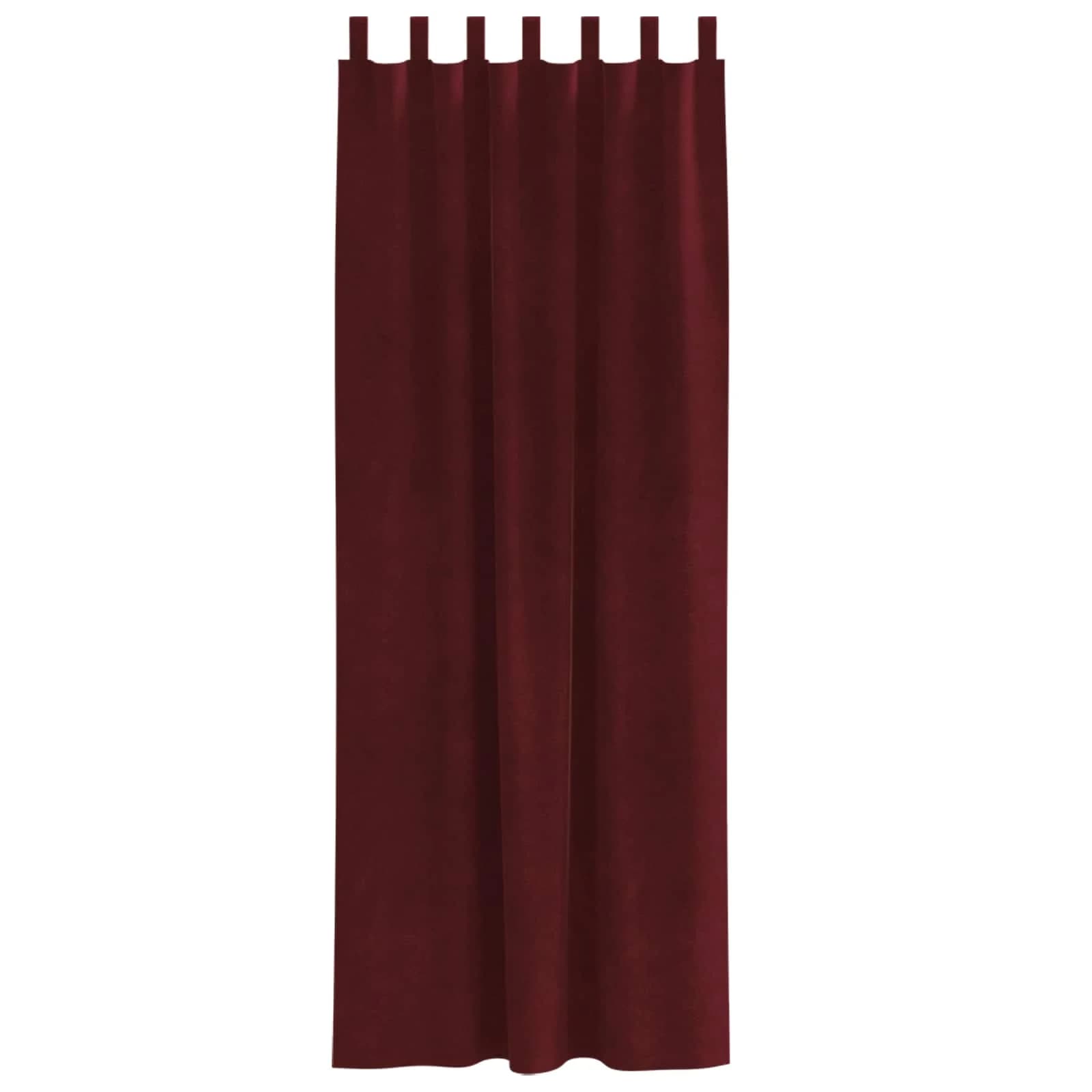 Zatemnitvene zavese 2 kos Vinorodna rdeča 140 x 225 cm Žamet - slika 4