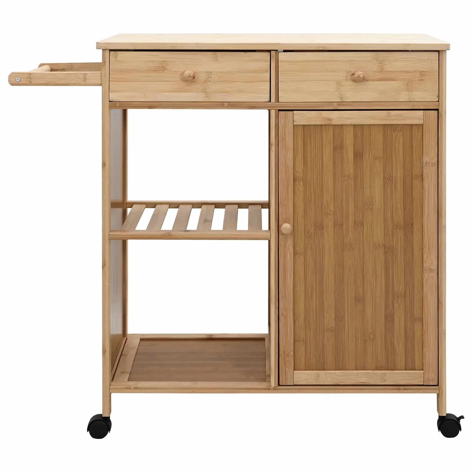 Kuhinjski voziček s koleščki Naravna 90,5 x 36 x 86,5 cm Bambus - slika 5