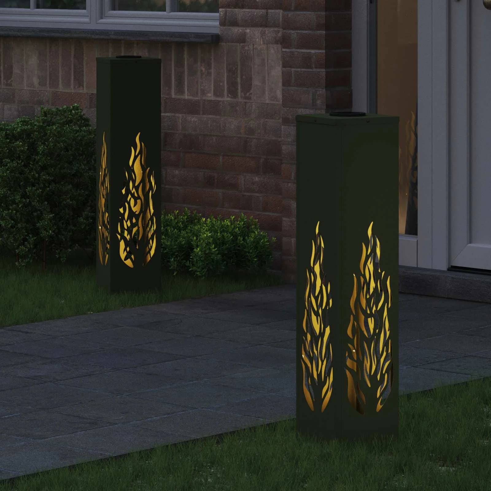 Solarno LED svetilo za pot 2 kos Toplo bela 18 x 18 x 80 cm - slika 3