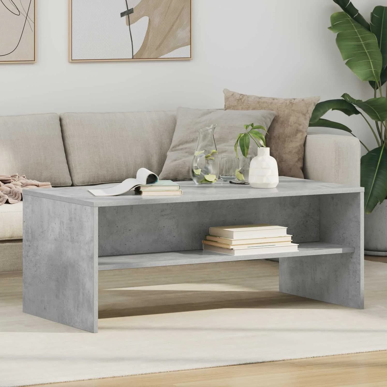 Klubska miza Betonsko siva 100 x 50 x 40 cm Inženirski les