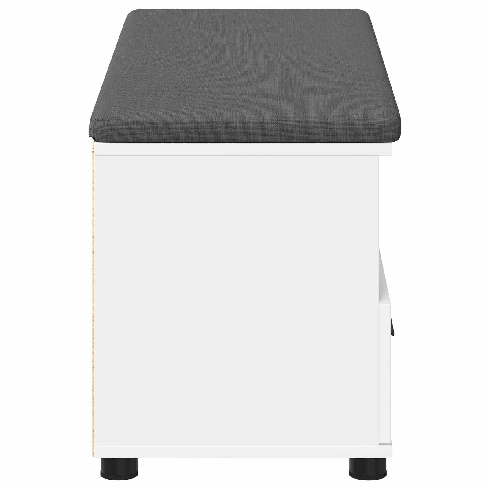 Haldna klop Bela 100 x 38 x 46 cm Oblikovan Les in Tkanina - slika 7