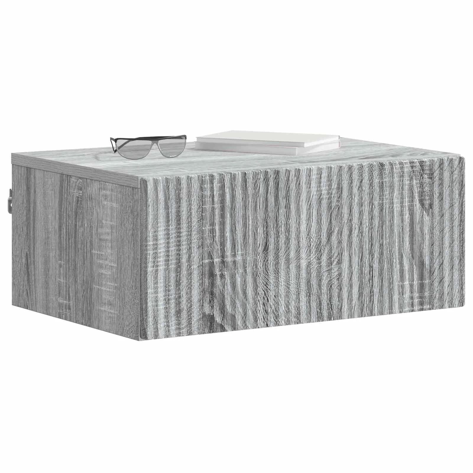 Stenski nočni omarici 2 kos Siva Sonoma 49 x 34,5 x 20 cm - slika 3