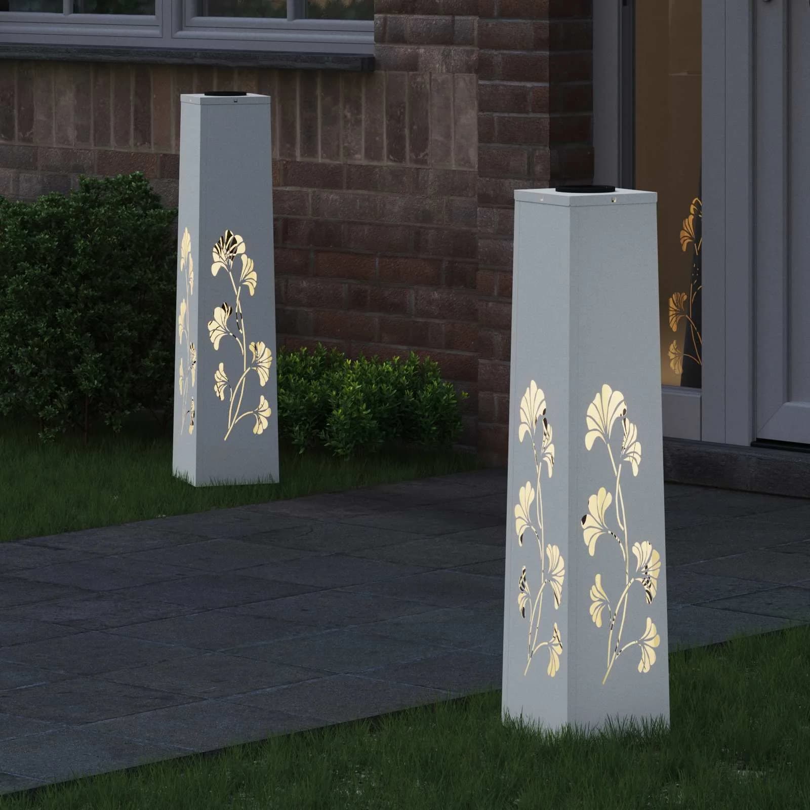 Solarno LED svetilo za pot 2 kos Toplo bela 18 x 18 x 80 cm - slika 3