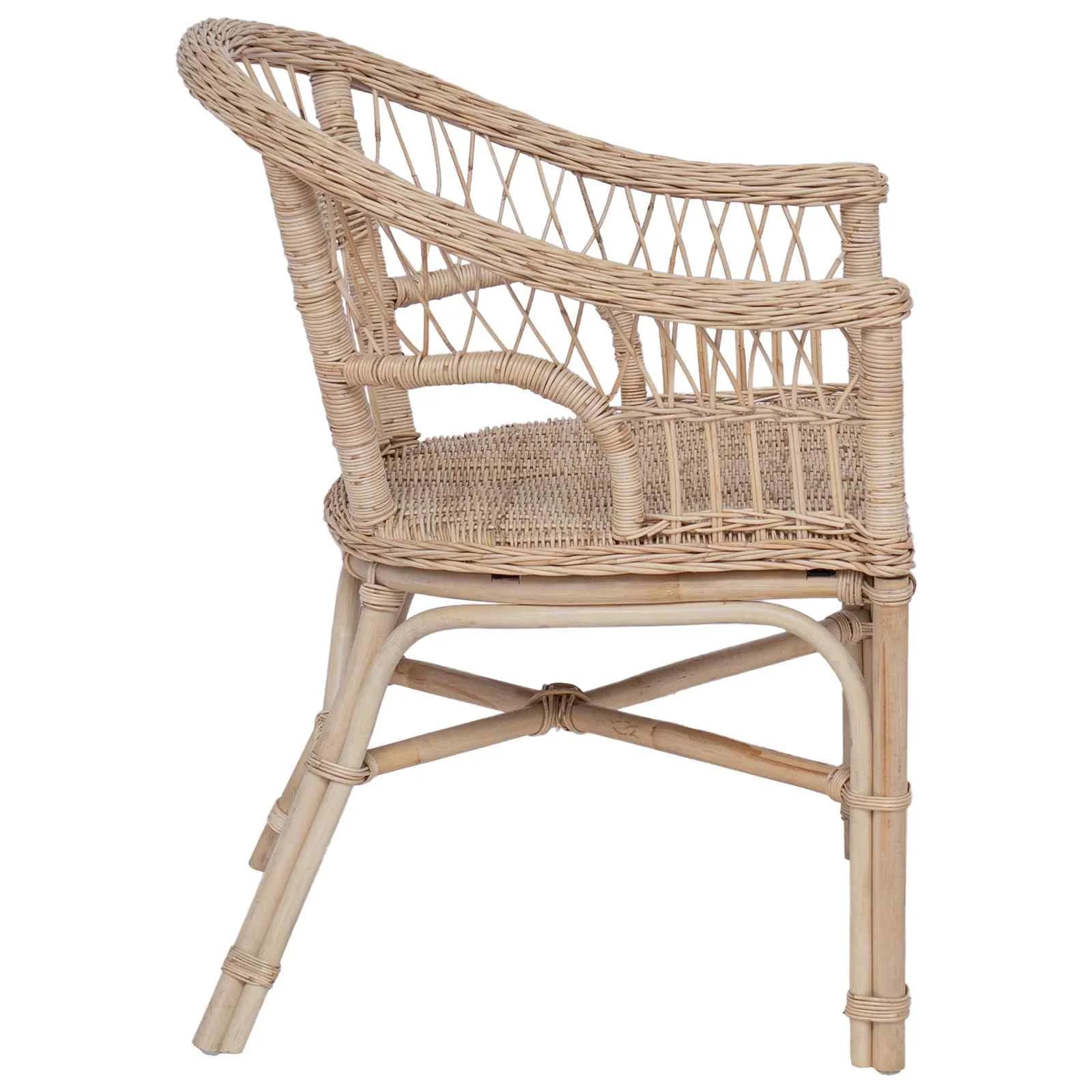 Zložljiva stolica Naravna 60 x 60 x 81 cm Ratan - slika 5