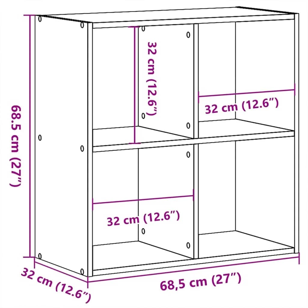 Knjižna omara Črna Orehovina 68.5 x 32 x 68.5 cm - slika 10