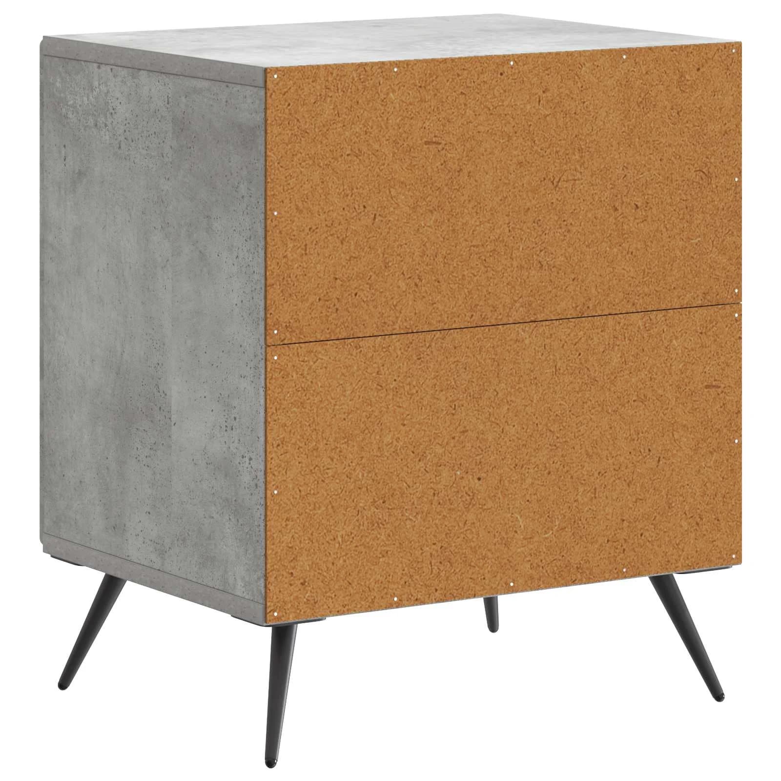 Nočna omarica 2 kos Betonsko siva 43 x 34,5 x 50 cm - slika 9
