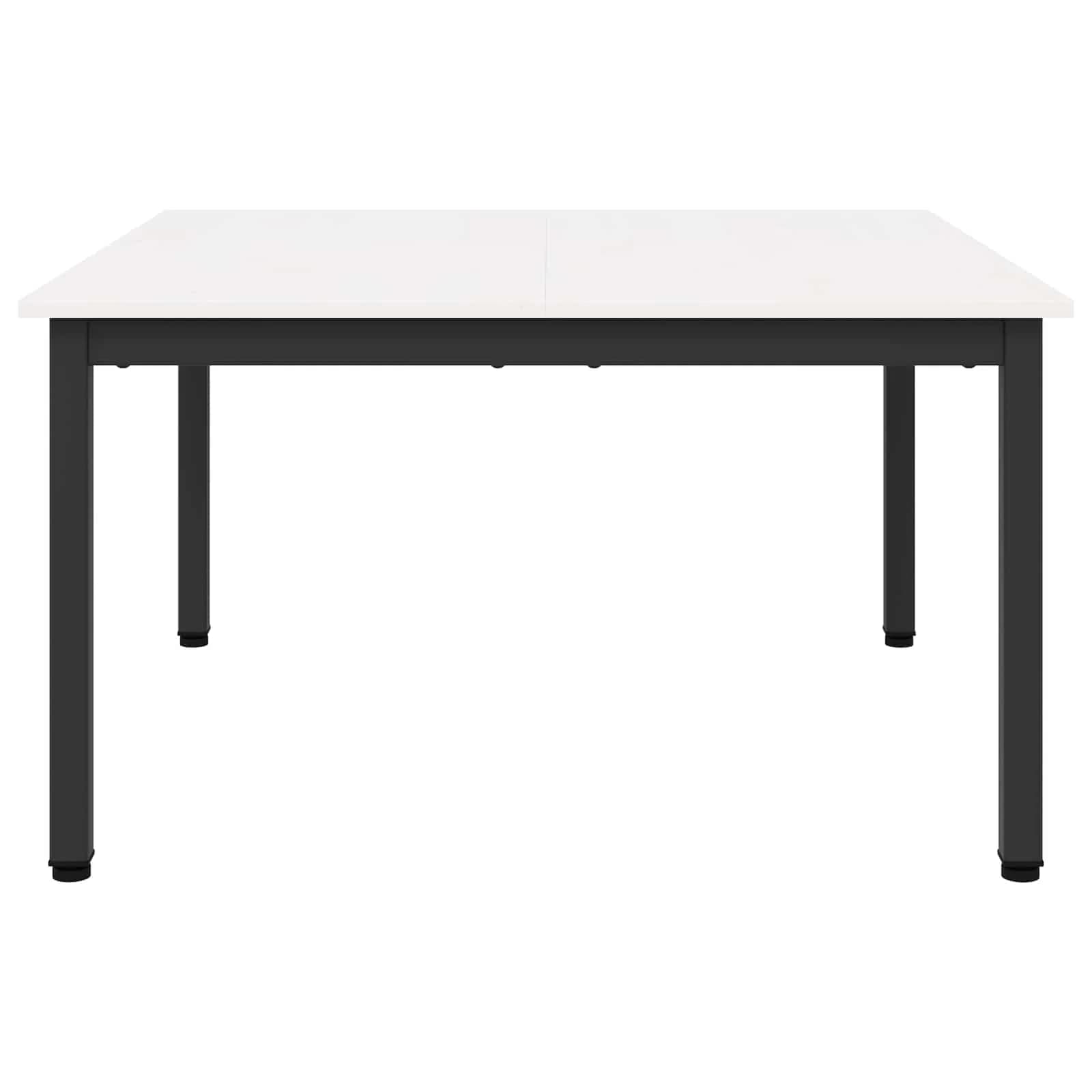 Klubska miza Bela 80 x 80 x 45 cm Masivno borovo les - slika 5