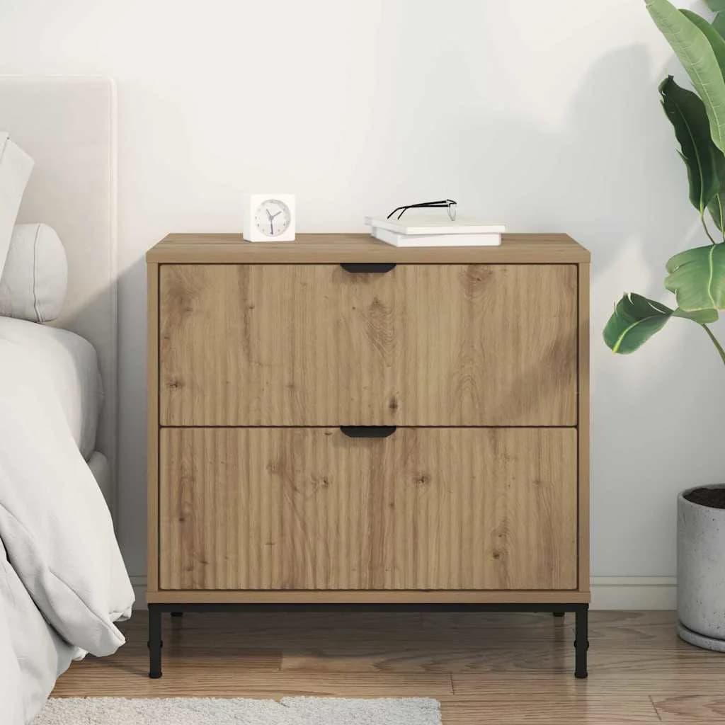 Nočna omarica artisan hrast 63.5 x 36 x 61 cm Inženirski les - slika 4