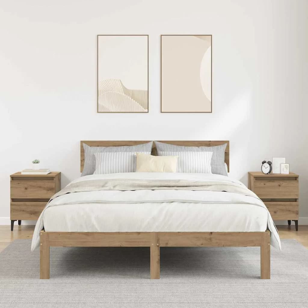 Nočna omarica 2 kos Umetni hrast 40 x 35 x 50 cm Inženirski les