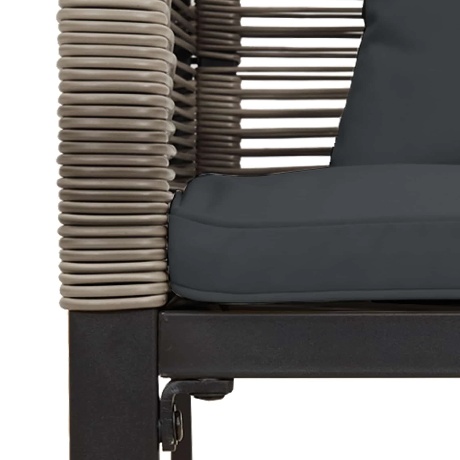 Zunanja klop Siva in temno siva 117 x 54 x 74.5 cm poli ratan - slika 8
