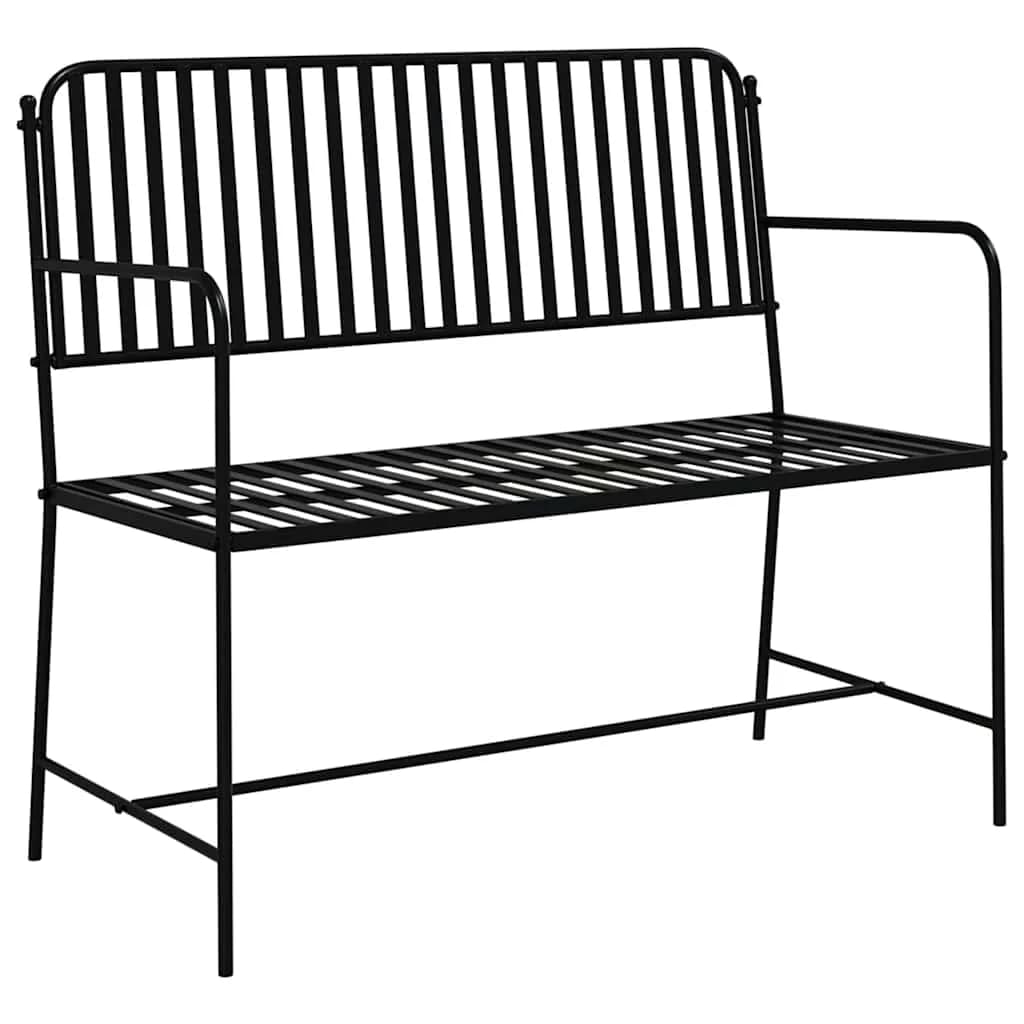 Vrtna klop Črna 103,5 x 51,5 x 90 cm Jeklo - slika 2