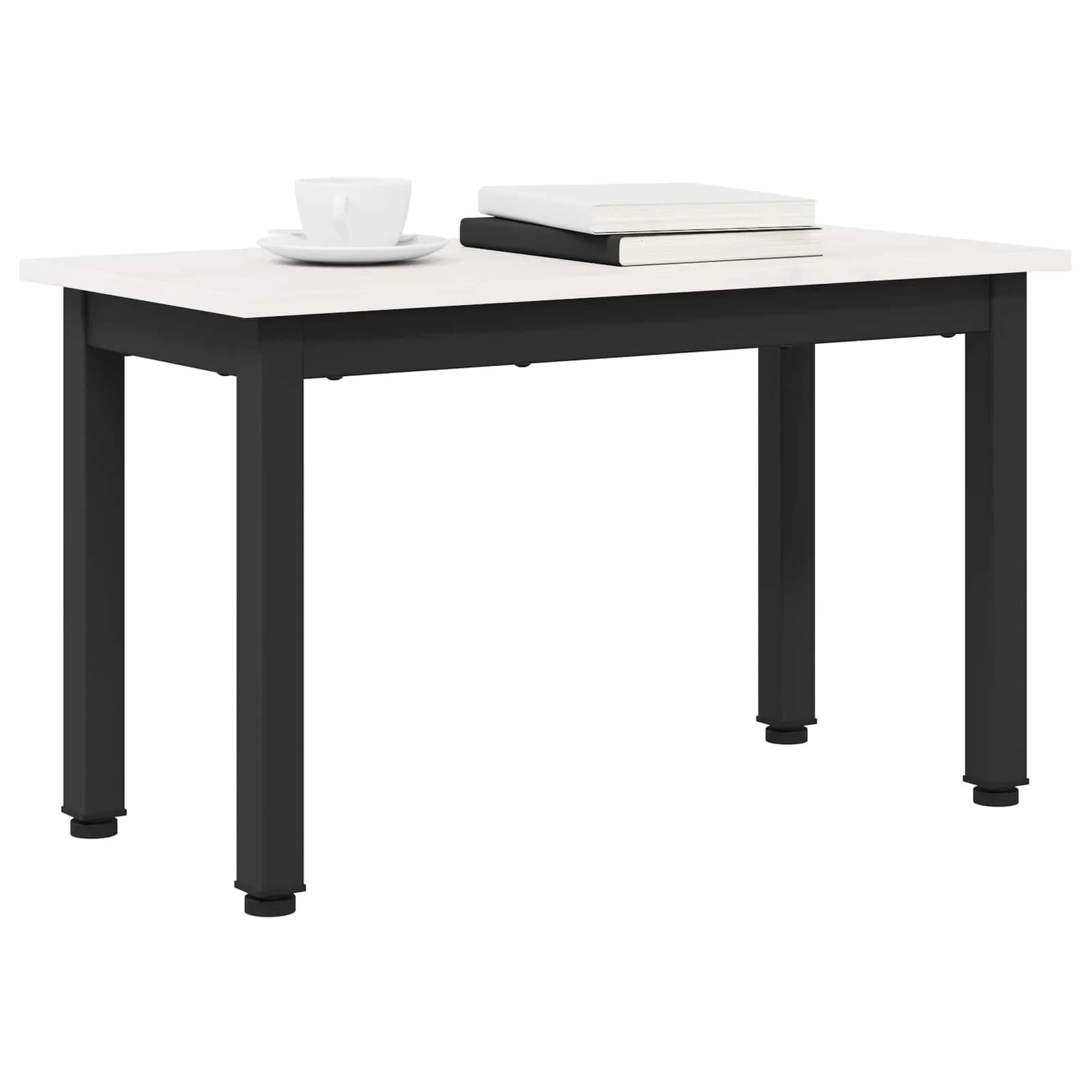 Klubska miza Bela 60 x 30 x 36 cm Masivno borovo les - slika 3