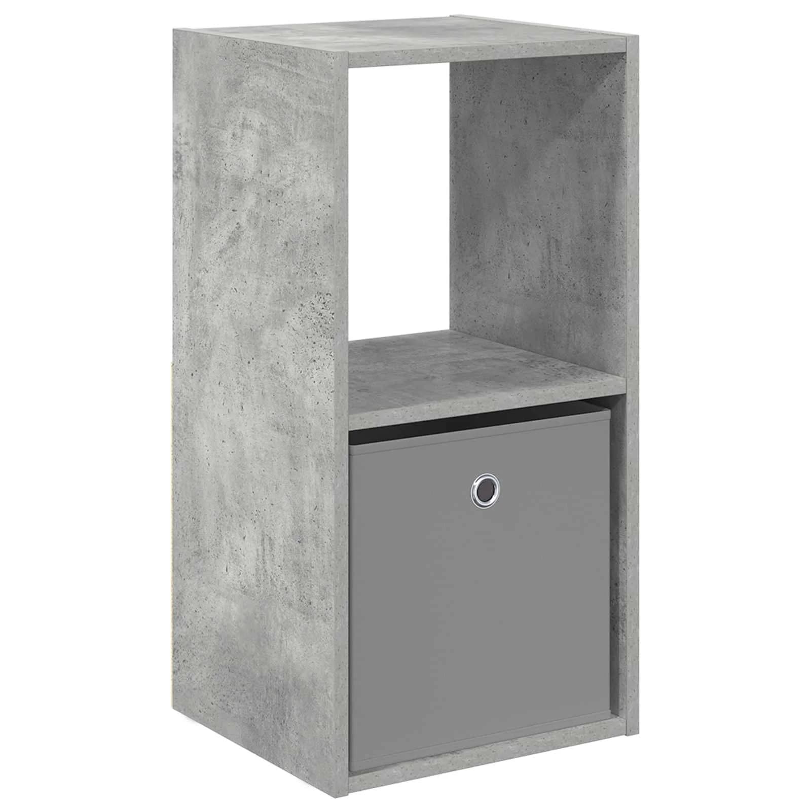 Nočna omarica Betonsko siva 35 x 32 x 68,5 cm Inženirski les - slika 2