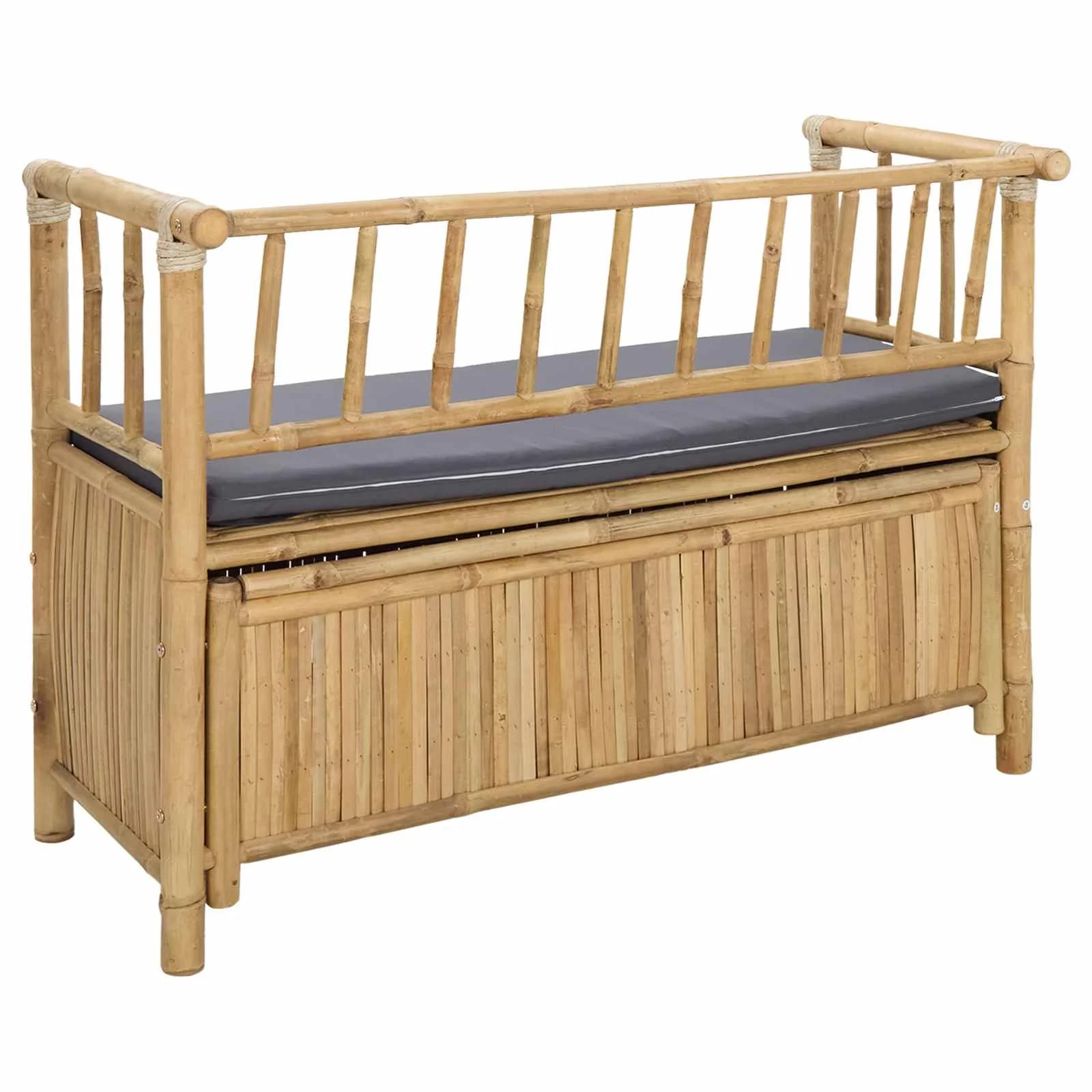 Parkovna Shramba Klop 110 x 47 x 80 cm Bambus Naravna - slika 6