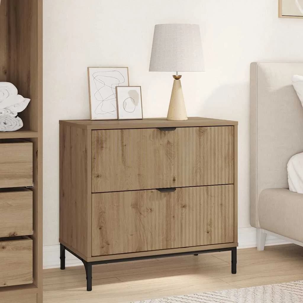 Nočna omarica artisan hrast 63.5 x 36 x 61 cm Inženirski les
