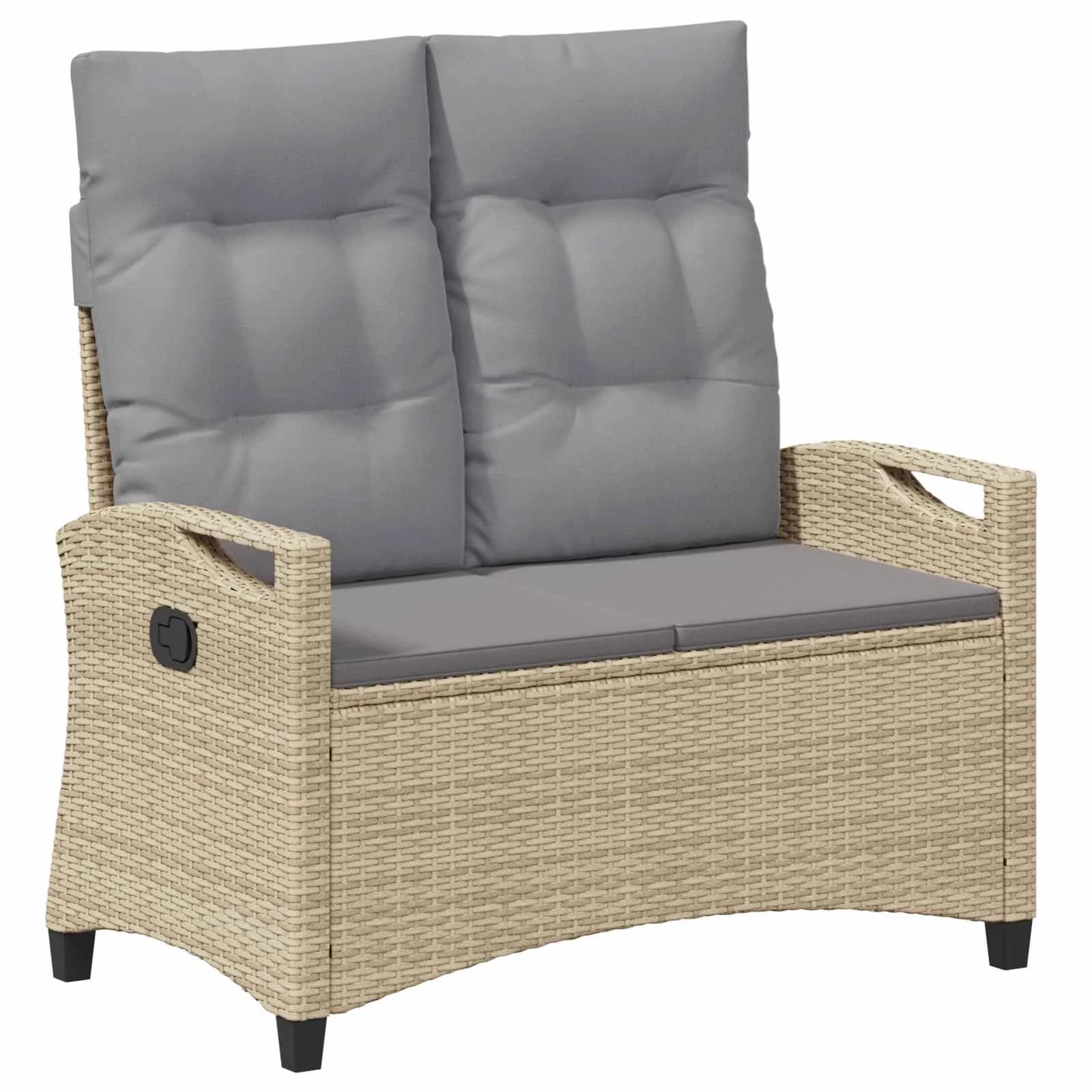 Vrtna klop z blazino Bež in svetlo siva 105 x 60 x 112 cm - slika 2