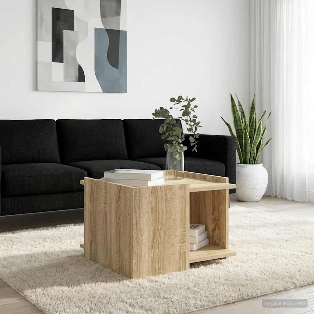 Klubska miza Sonoma hrast 50,5 x 50 x 33 cm Inženirski les - slika 4