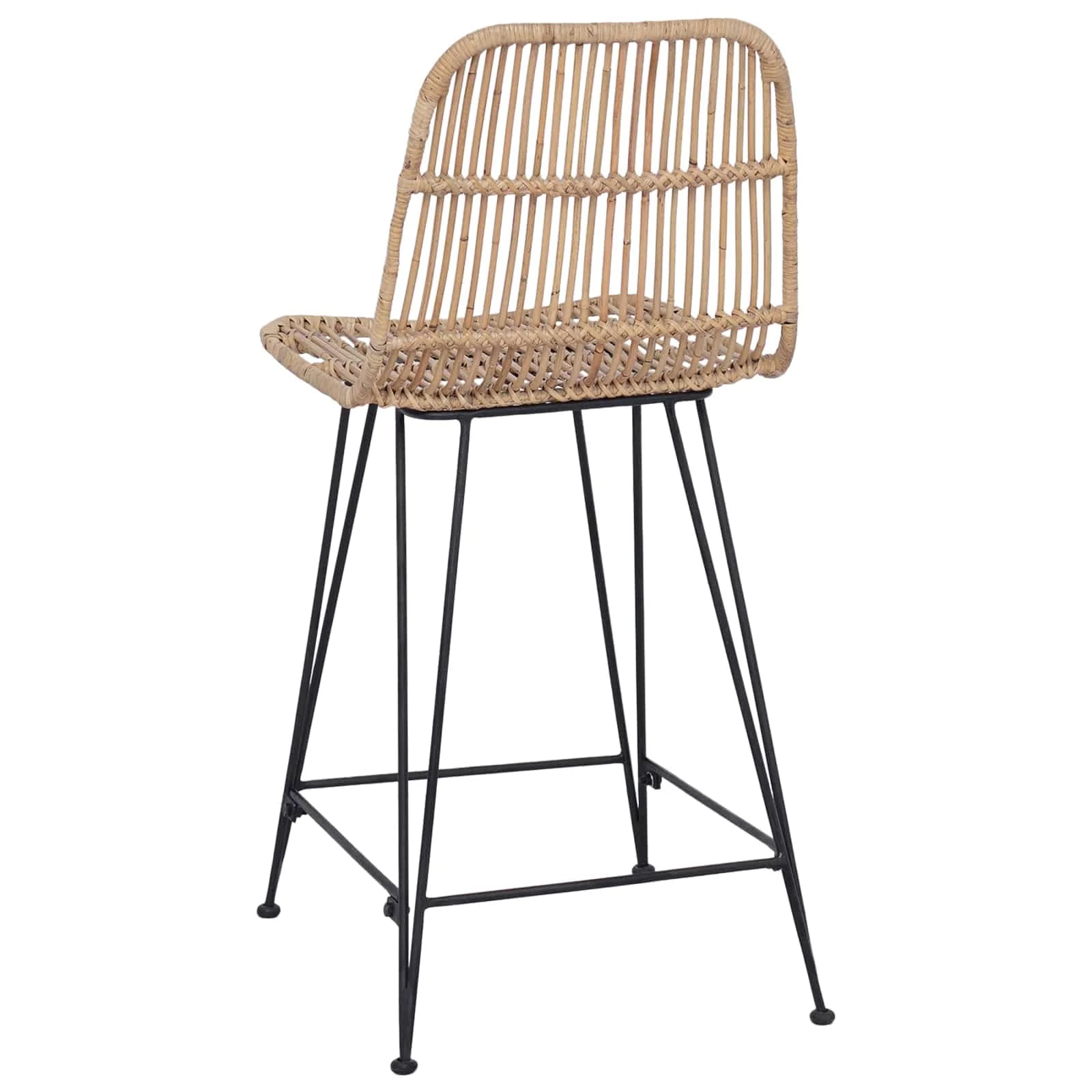 Barski stol 2 kos Naravna 44 x 54 x 96 cm Rattan in jeklo - slika 7