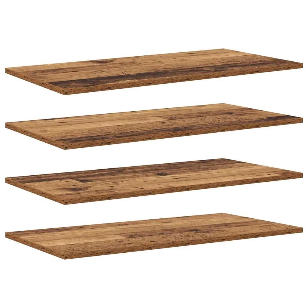 Polica za knjige 3 nivojev 4 kos 80 x 40 x 1,5 cm Rjava - slika 2