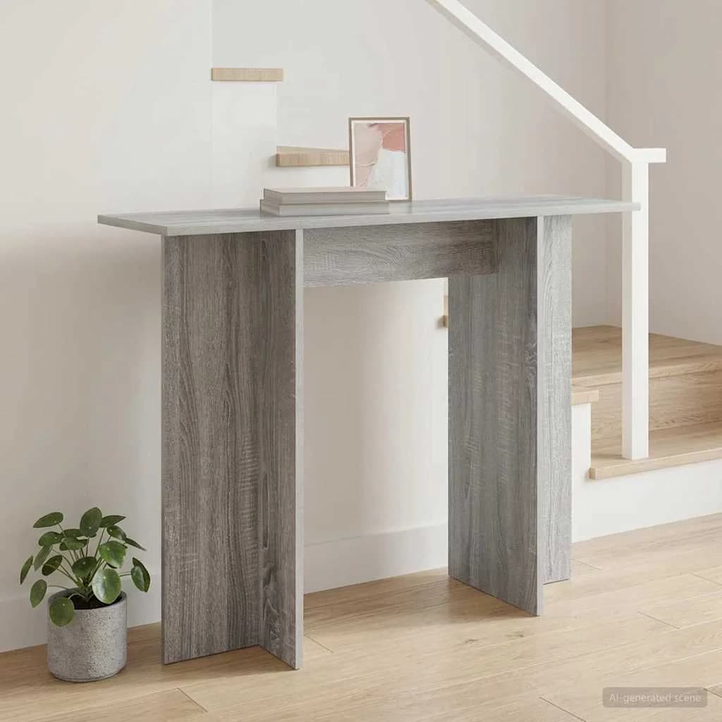 Konzolna miza Siva Sonoma 100 x 30 x 75 cm Inženirski les - slika 4
