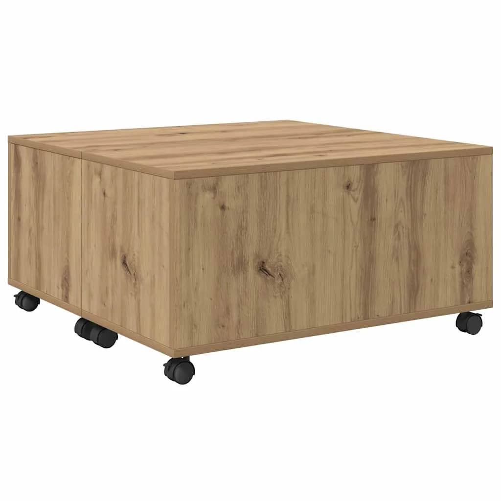 Klubska miza Umetni hrast 75 x 75 x 38 cm Inženirski les - slika 5