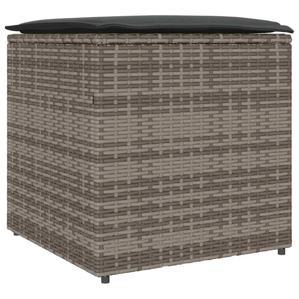 Škatla za blazine Siva 50 x 50 x 50 cm poli ratan - slika 2