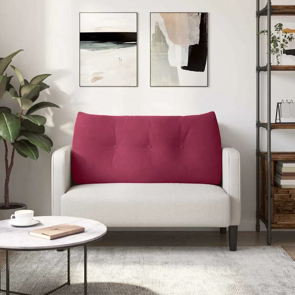 Poglavni vzglavnik Vinorodna rdeča 100 x 24 x 50 cm Žamet - slika 4