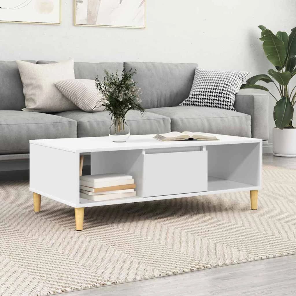 Klubska miza Bela 102 x 55 x 35 cm Inženirski les