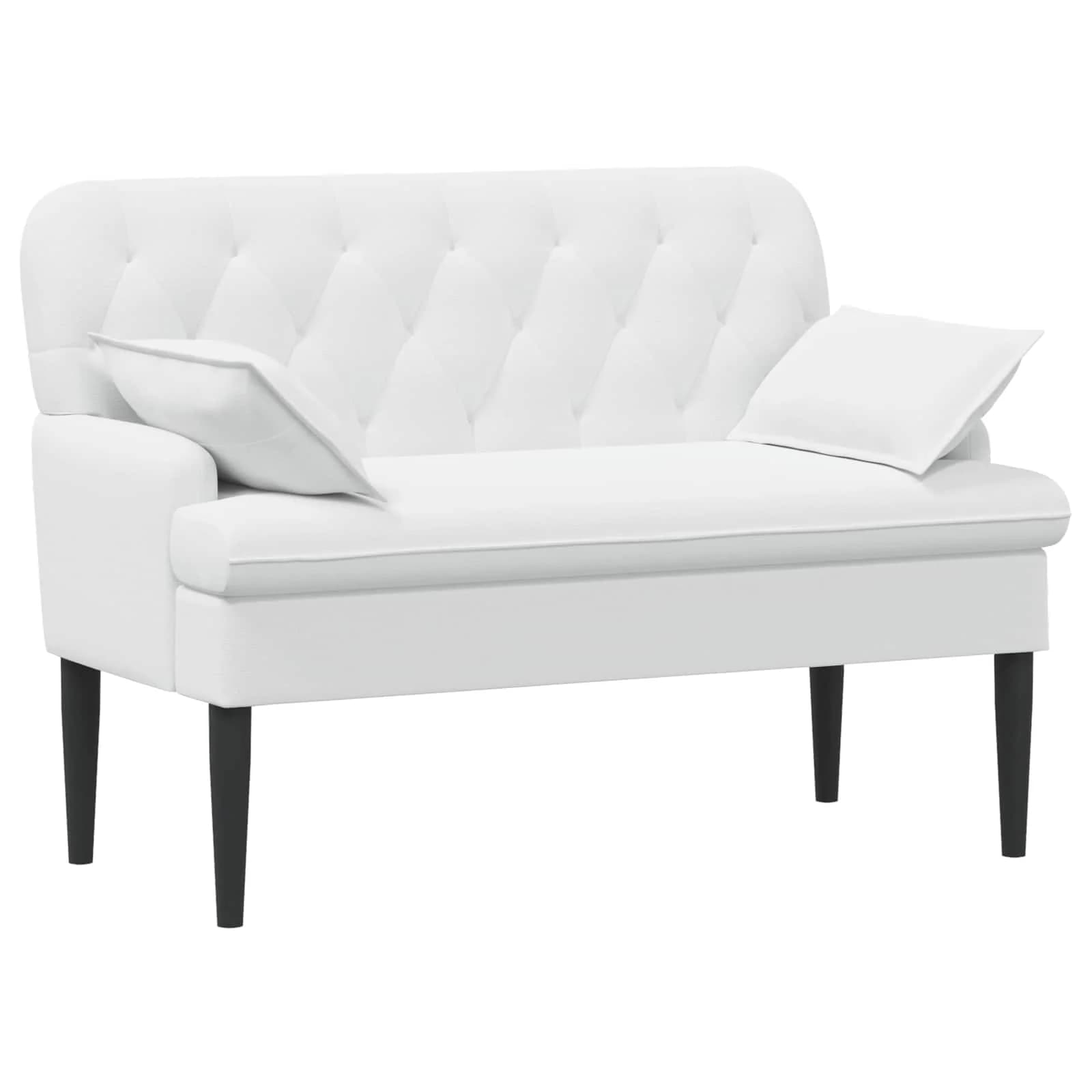 Dvojnica s gumbi Bela 111 x 68 x 80 cm Blago - slika 2