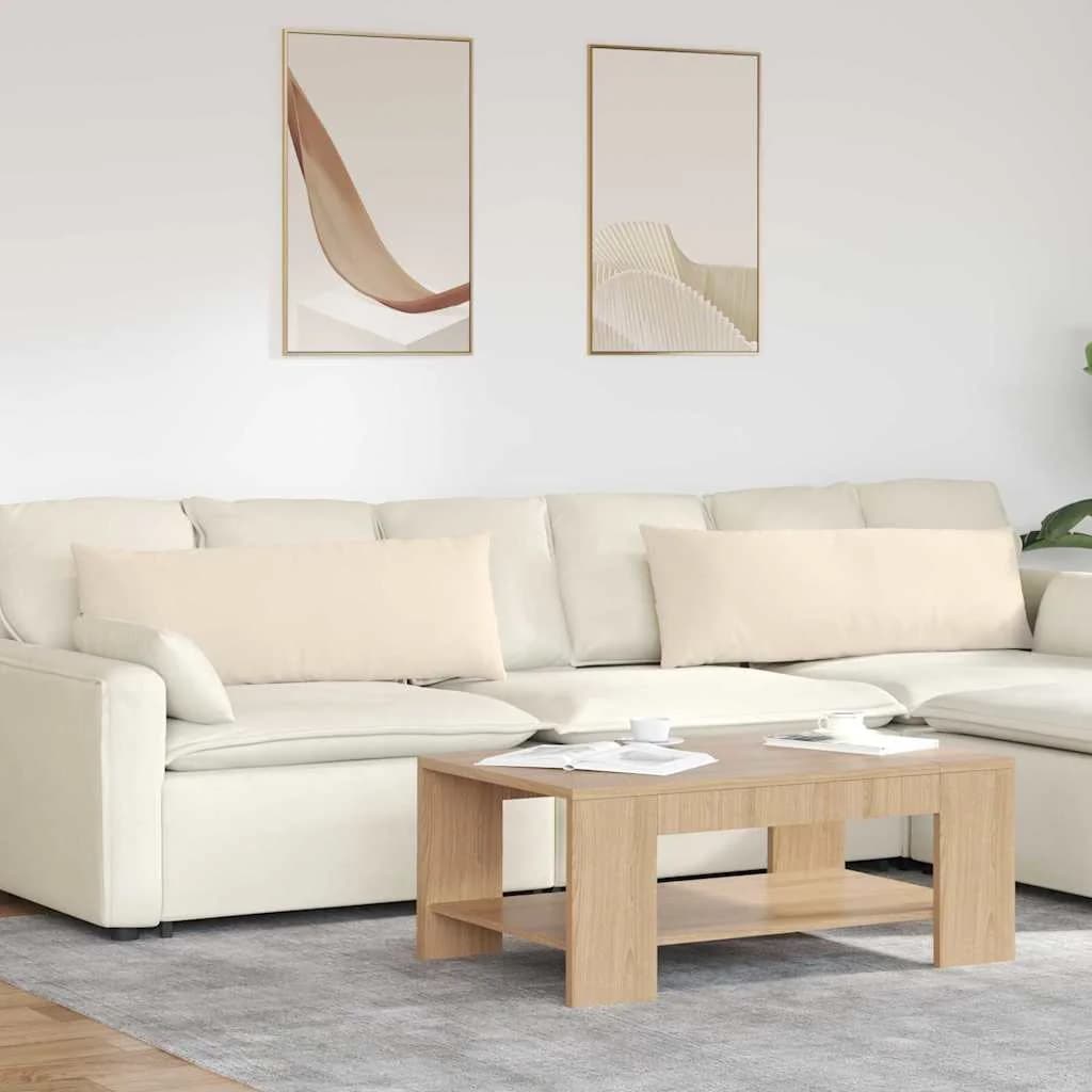 Blazine za kavč 2 pcs Bež 120 x 40 cm blago - slika 1