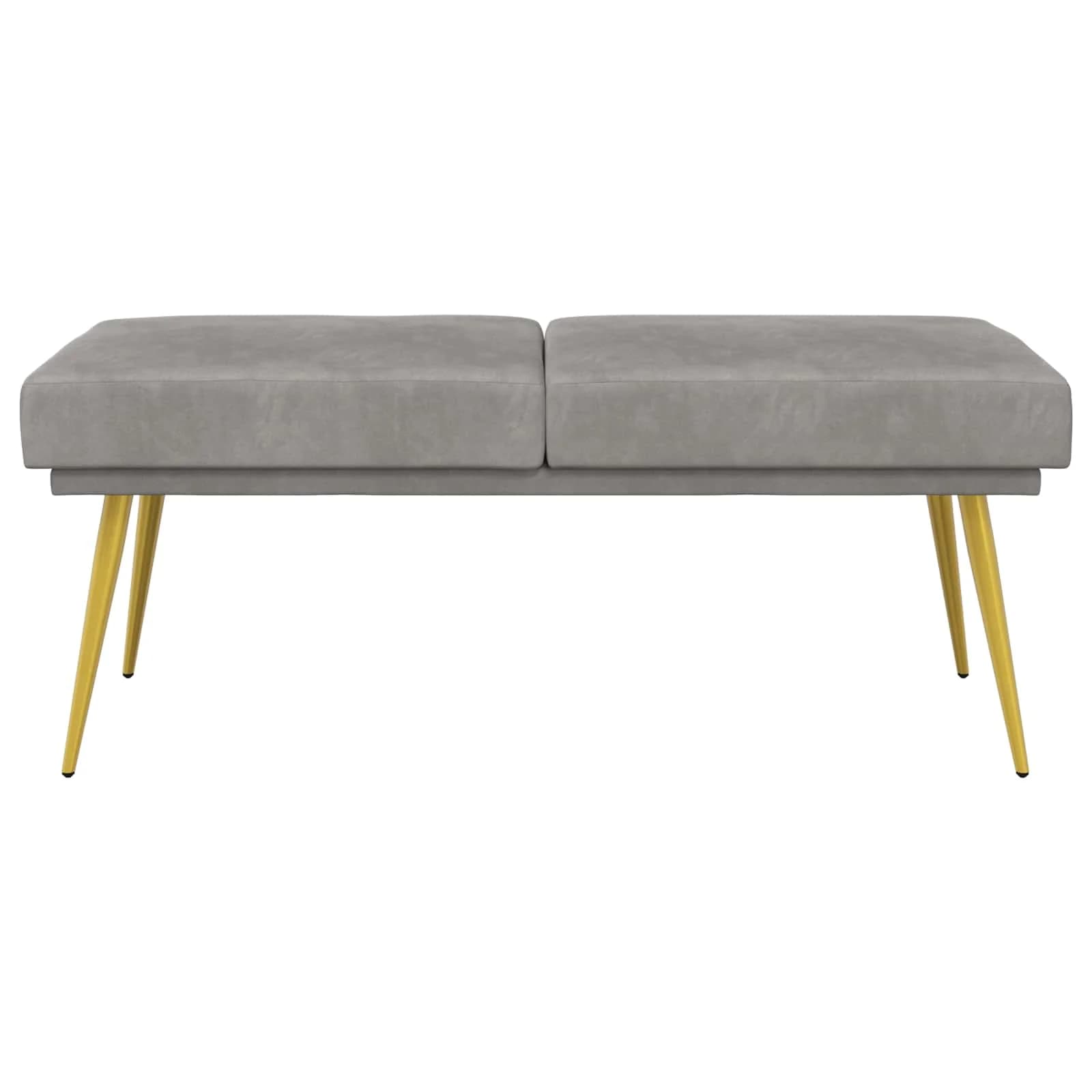 Dvojna klop Svetlo siva 120 x 45 x 46 cm Žamet - slika 5