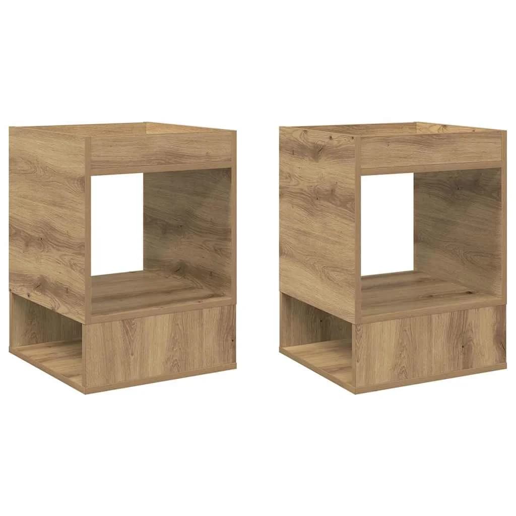 Stranska miza 2 kos Umetni hrast 40 x 40 x 56 cm Inženirski les - slika 2
