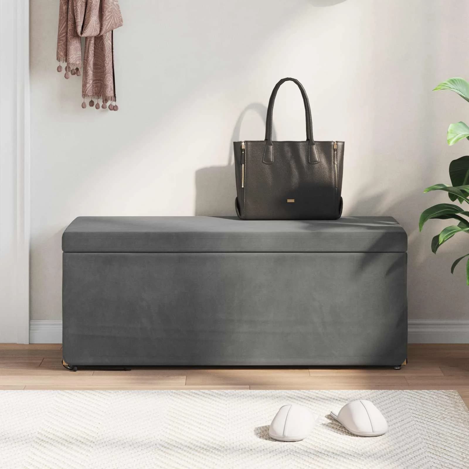 Stolica Temno siva 101 x 41 x 40 cm Samet in Umetno Leseno - slika 3