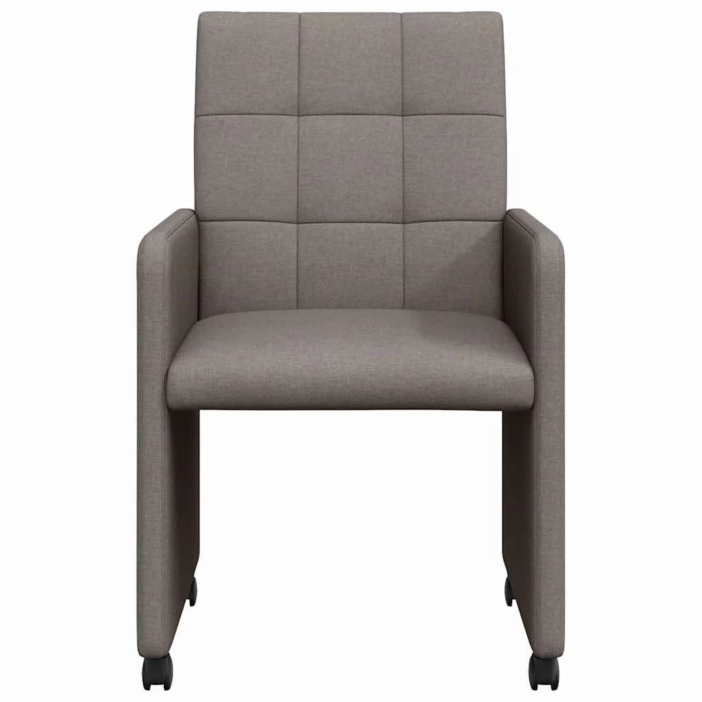 Jedilni stoli s kolesi 2 kos blago Taupe 58 x 65 x 94 cm - slika 4