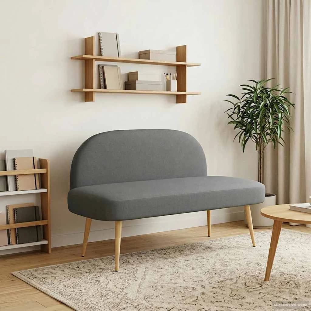 Oblazinjena klop z naslonom Temno siva 110 x 60 x 76 cm