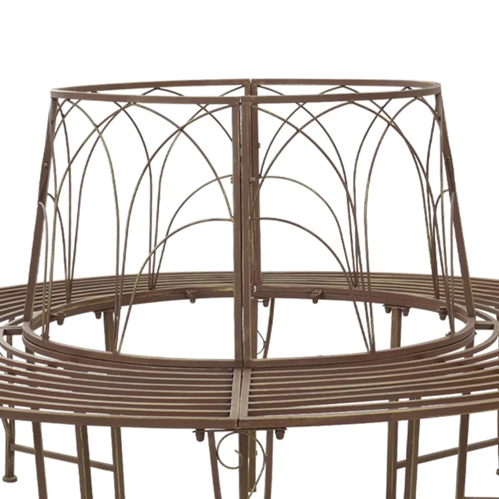 Banka Dreves 8-Število sedežev Ø 160 x 89 cm Jeklo Antik Rjava - slika 4
